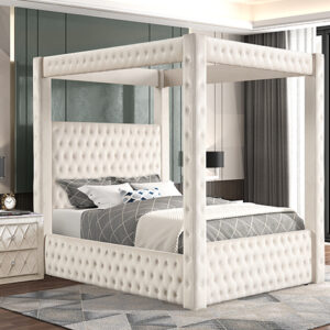 5114IV ANNABELLE KING CANOPY BED IVORY