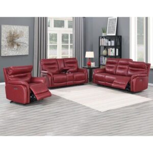 Fortuna Power Leather Recliner Living Room Set