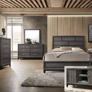 AKERSON 6PC GREY KING BEDROOM GROUP