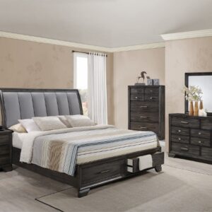 JAYMES B6580 6 PC QUEEN SLEIGH STORAGE BEDROOM SET