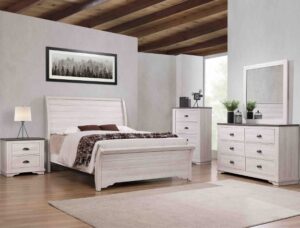 SETB8130 KING 6PC CORALEE BEDROOM GROUP CHALK/GREY
