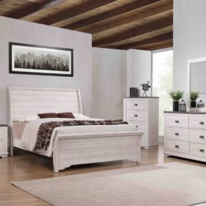 SETB8130 QUEEN 6PC CORALEE BEDROOM GROUP CHALK/GREY
