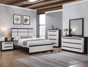 SETB8162 REMINGTON KING 6PC BEDROOM BLACK/WHITE