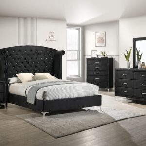 SETB9265 LUCINDA 7PC KING BEDROOM GROUP BLACK