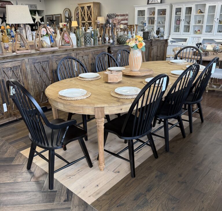 Heritage Oak Extendable Dining Table Set